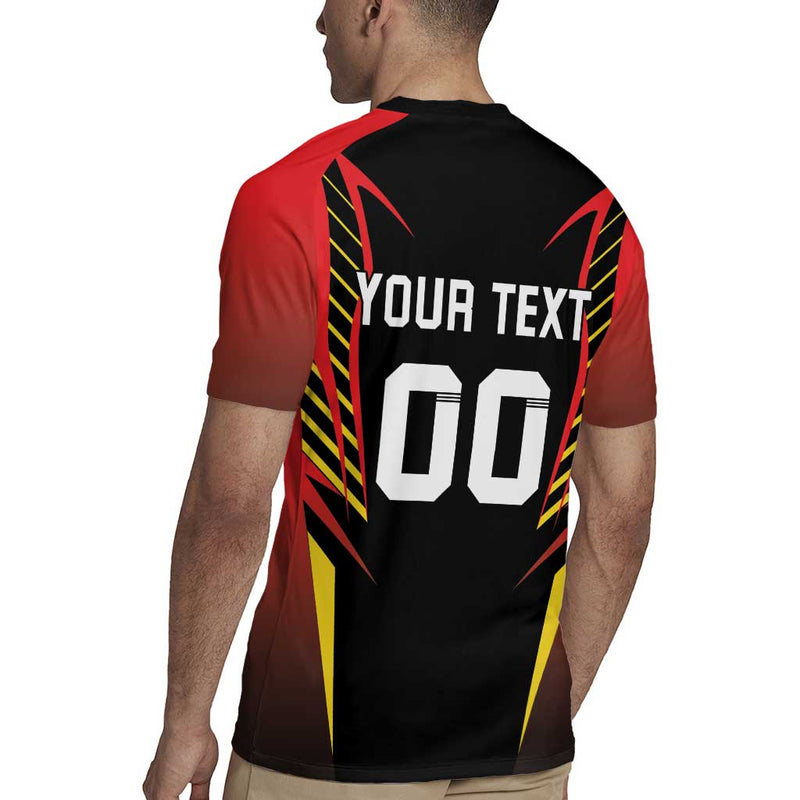 Custom Belgium Football Les Diables Rouges Devil Mascot Rugby Jersey