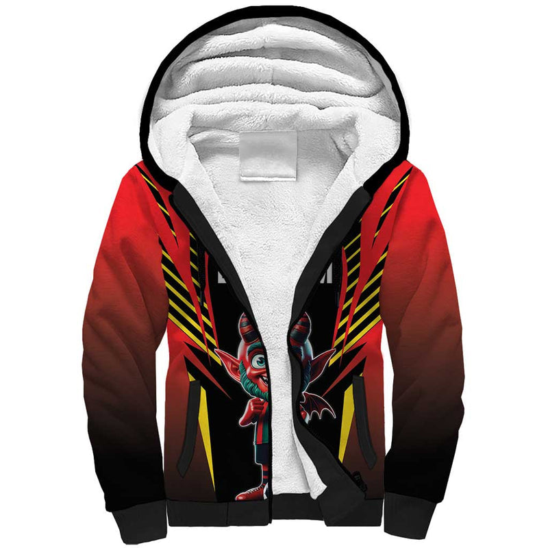 Custom Belgium Football Les Diables rouges Devil Mascot Sherpa Hoodie