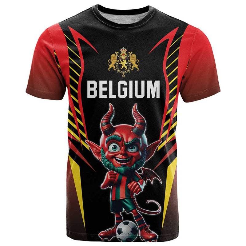 Custom Belgium Football Les Diables rouges Devil Mascot T Shirt