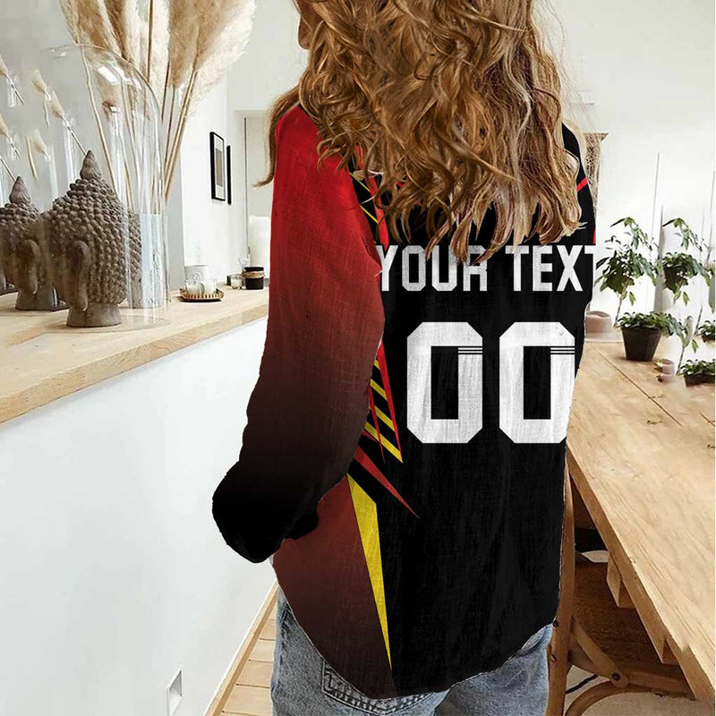 Custom Belgium Football Les Diables rouges Devil Mascot Women Casual Shirt