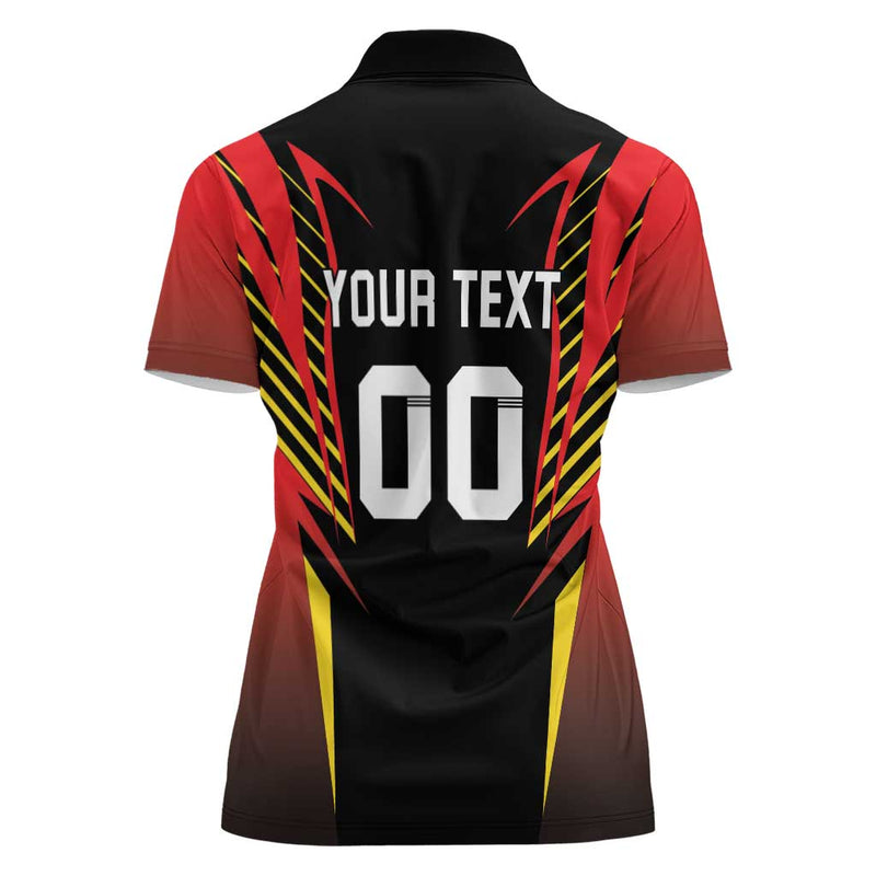 Custom Belgium Football Les Diables rouges Devil Mascot Women Polo Shirt