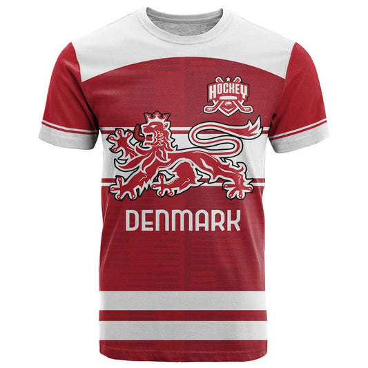 Custom Denmark Hockey Danish Lions T Shirt