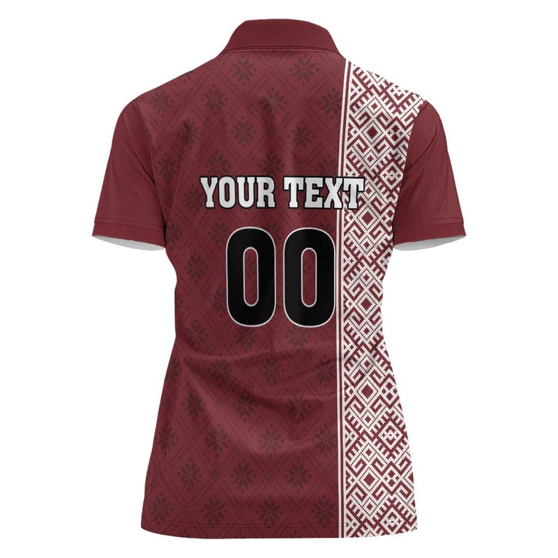 Custom Belarus Football The White Wings Red Version Women Polo Shirt