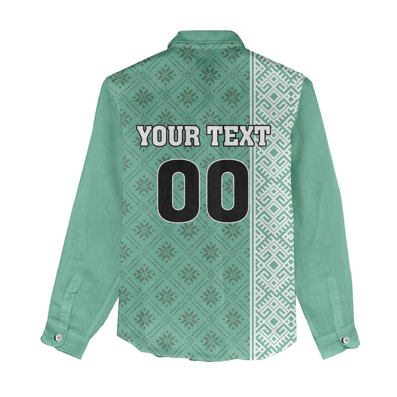 Custom Belarus Football The White Wings Green Version Women Casual Shirt