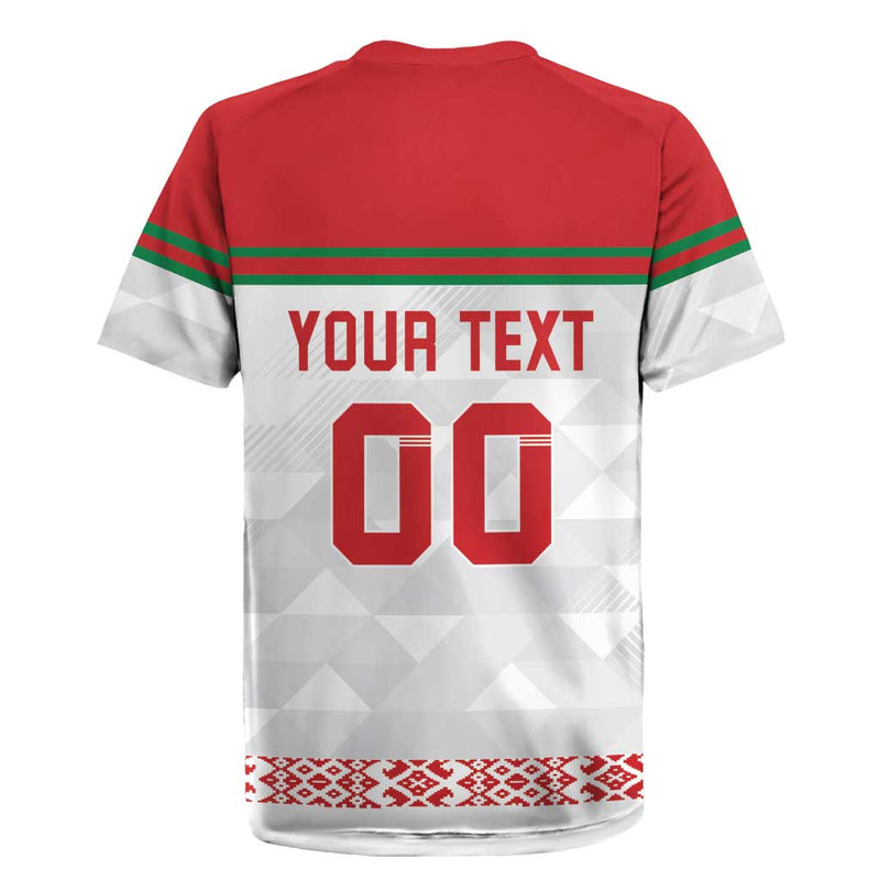 Custom Belarus Ice Hockey 2025 Go Bisons White Version Rugby Jersey