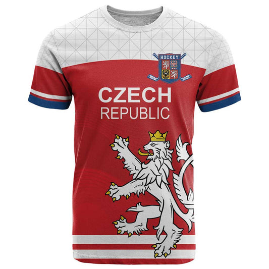 Custom Czech Republic Hockey Czech Lion T Shirt