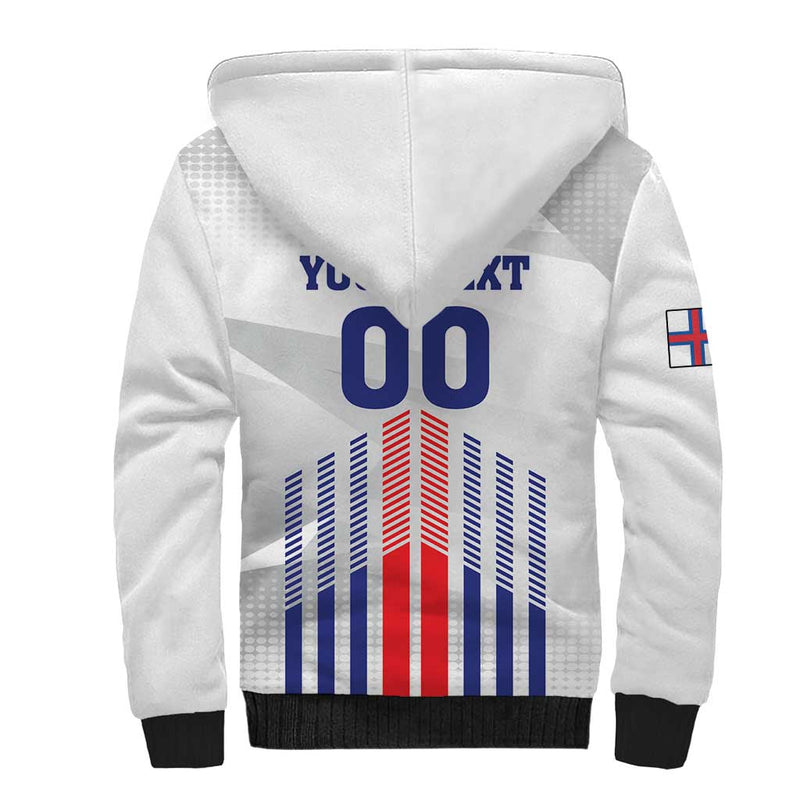 Custom Faroe Islands Football Go Champion White Version Sherpa Hoodie