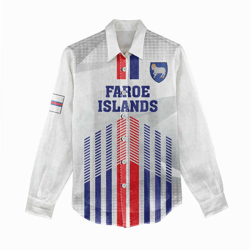 Custom Faroe Islands Football Go Champion White Version Women Casual Shirt