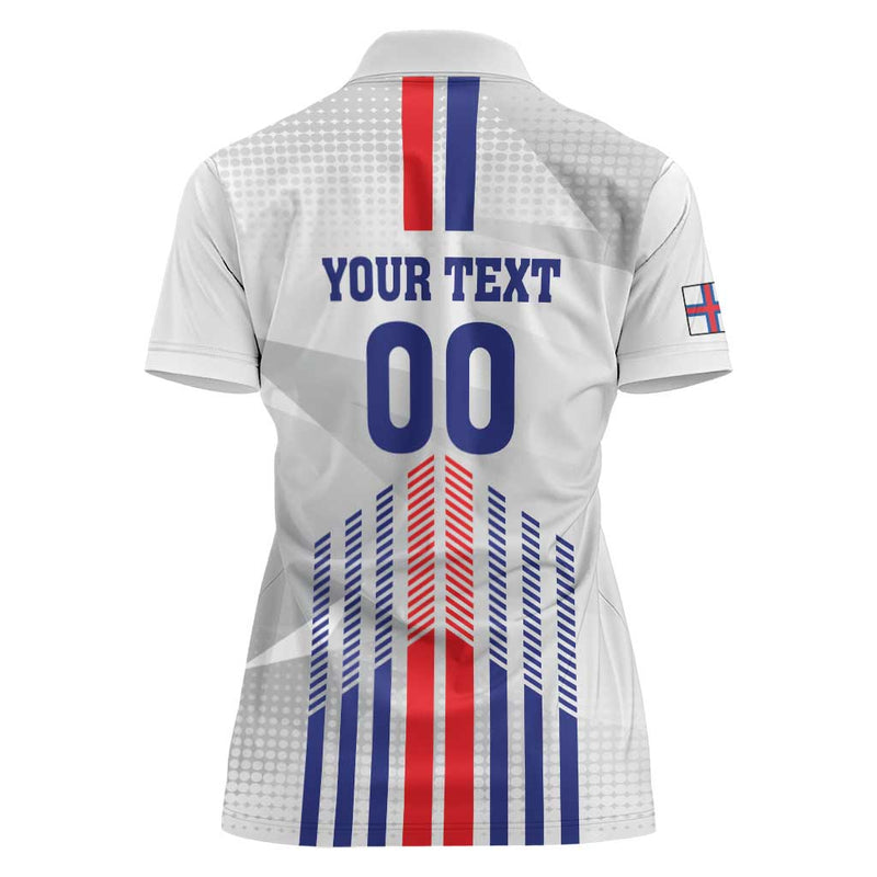 Custom Faroe Islands Football Go Champion White Version Women Polo Shirt