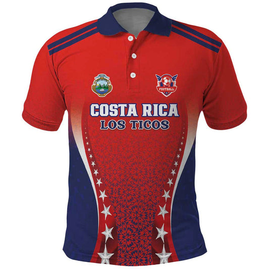 Custom Costa Rica Football Los Ticos Sporty Style Polo Shirt
