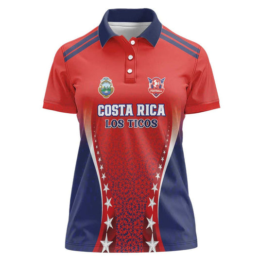 Custom Costa Rica Football Los Ticos Sporty Style Women Polo Shirt