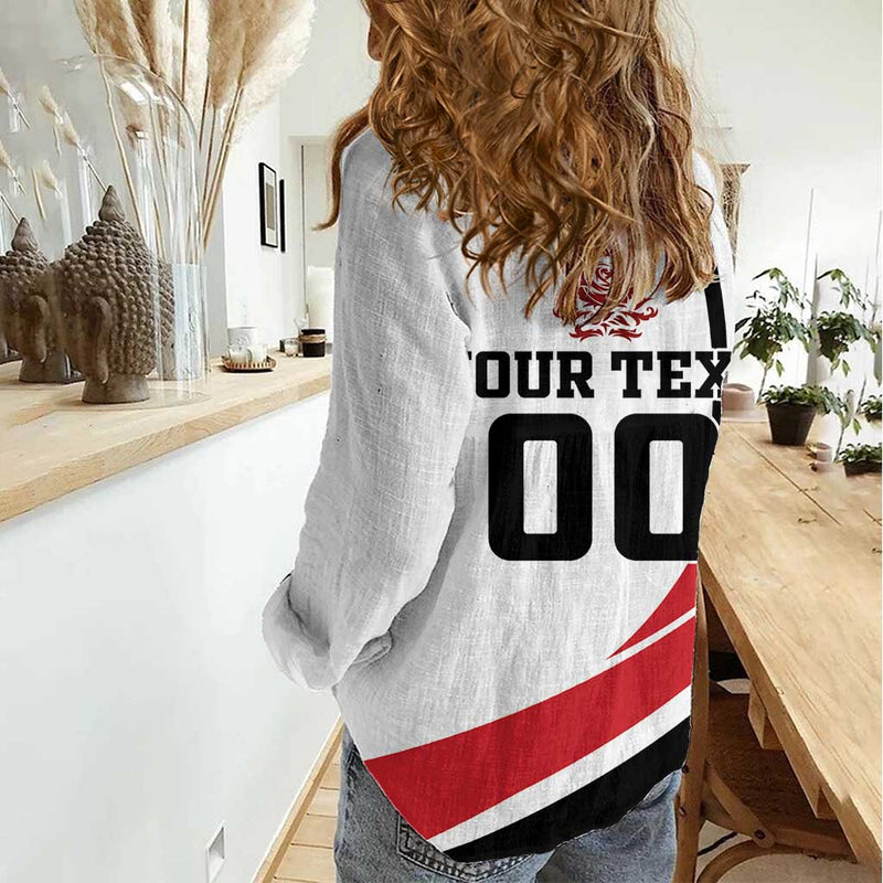 Custom England Football Simple Style Women Casual Shirt