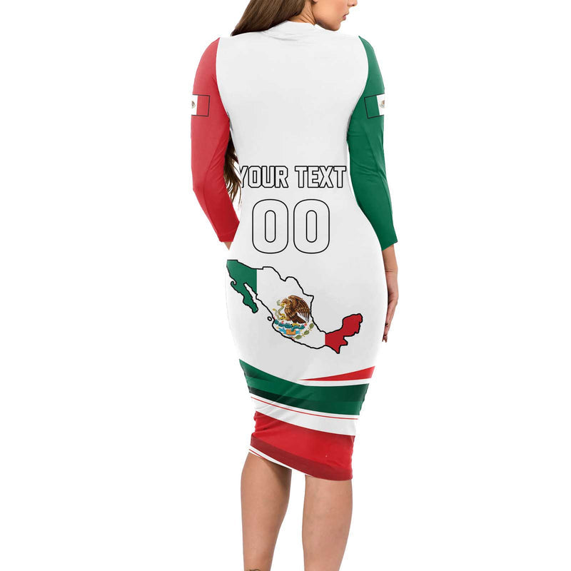 Custom Mexico Independence Day El Grito De Independencia Long Sleeve Bodycon Dress