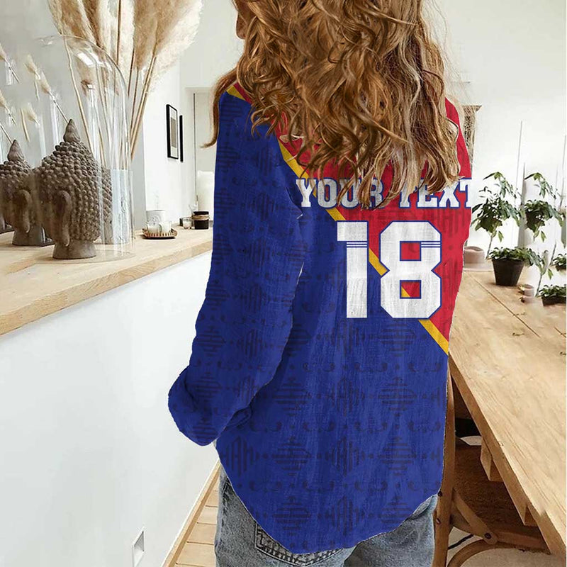 Custom Haiti Football Les Grenadiers Women Casual Shirt