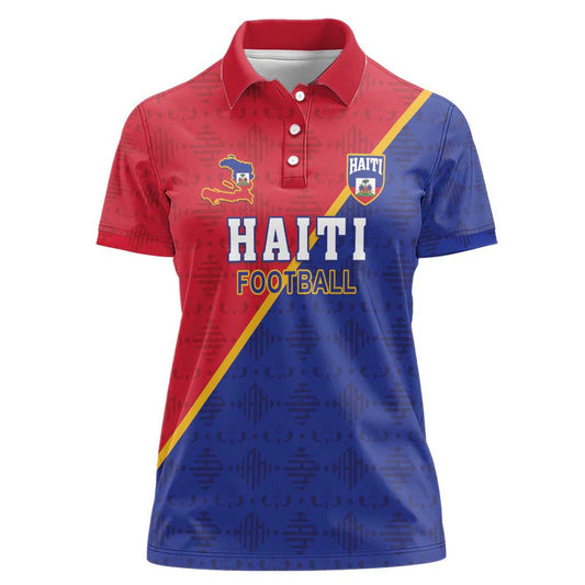 Custom Haiti Football Les Grenadiers Women Polo Shirt