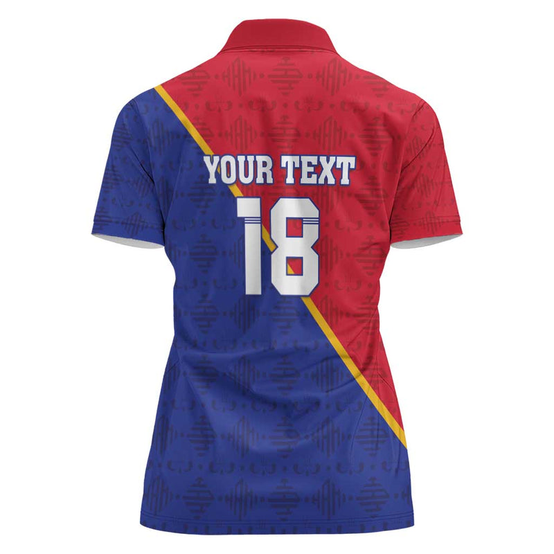 Custom Haiti Football Les Grenadiers Women Polo Shirt