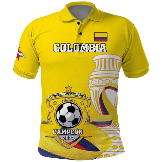 Custom Colombia Football Go Champions Unique Style Polo Shirt