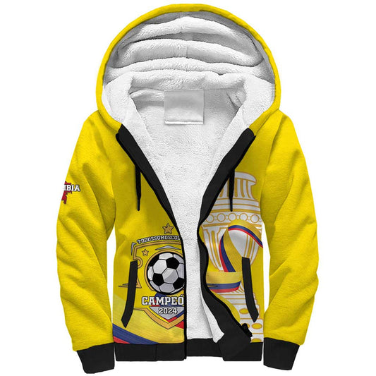 Custom Colombia Football Go Champions Unique Style Sherpa Hoodie