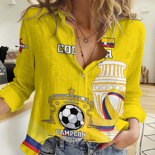 Custom Colombia Football Go Champions Unique Style Women Casual Shirt