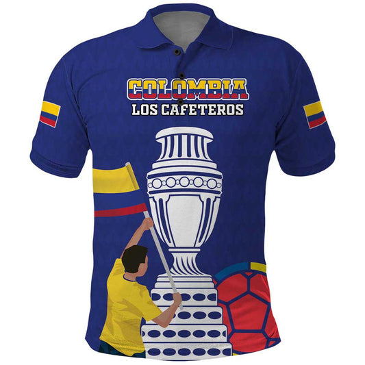Custom Colombia Football 2024 Copa America Polo Shirt