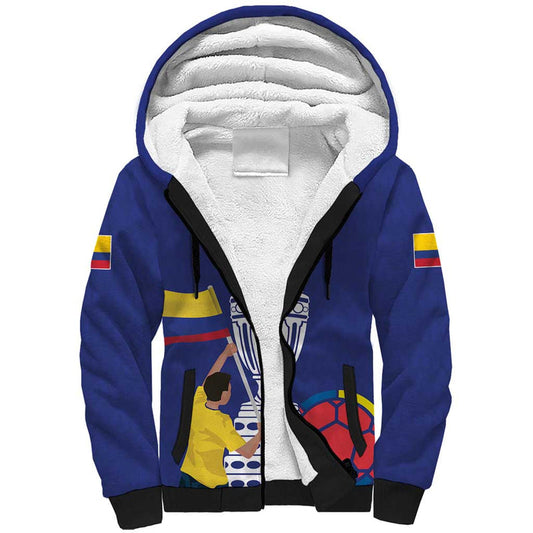 Custom Colombia Football 2024 Copa America Sherpa Hoodie