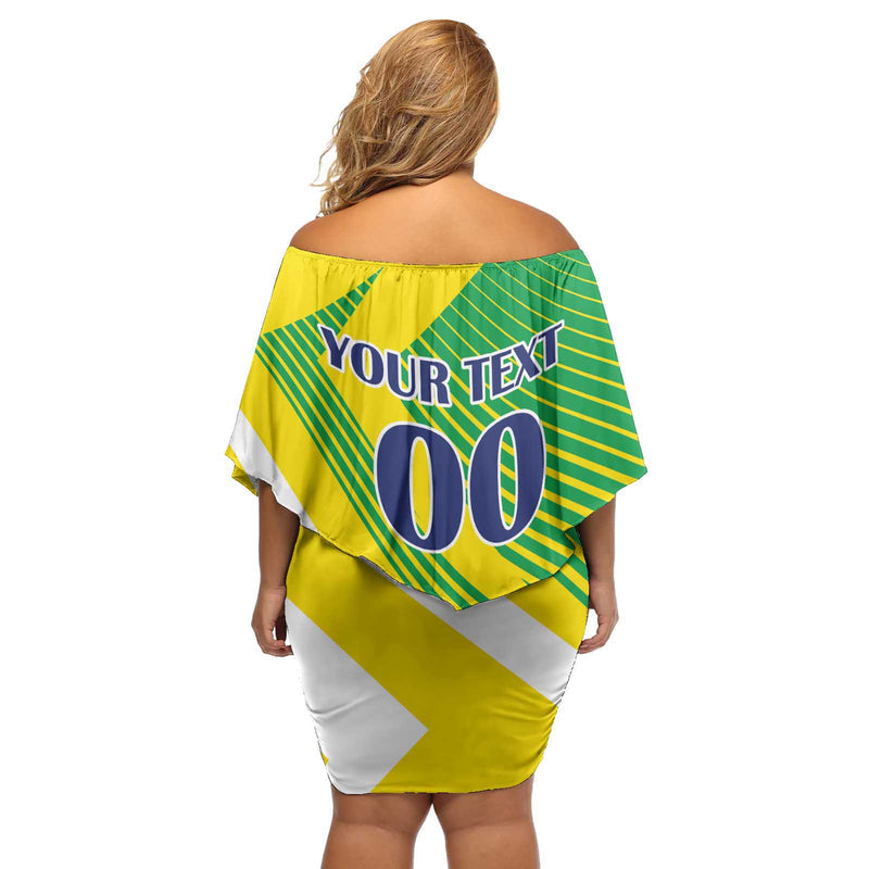 Custom Brazil Independence Day Toco Toucan Ordem E Progresso Off Shoulder Short Dress