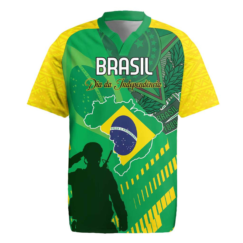 Custom Brazil Happy Independence Day Cristo Redentor Flag Style Rugby Jersey