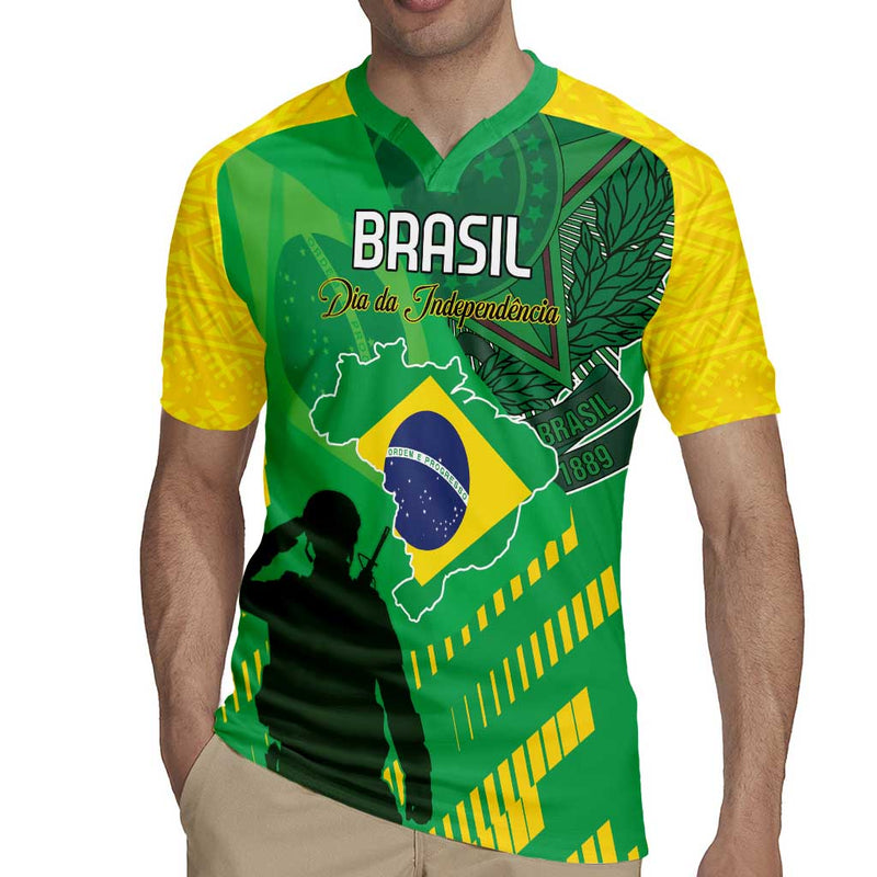Custom Brazil Happy Independence Day Cristo Redentor Flag Style Rugby Jersey