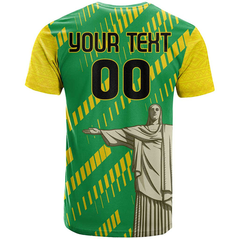 Custom Brazil Happy Independence Day Cristo Redentor Flag Style T Shirt