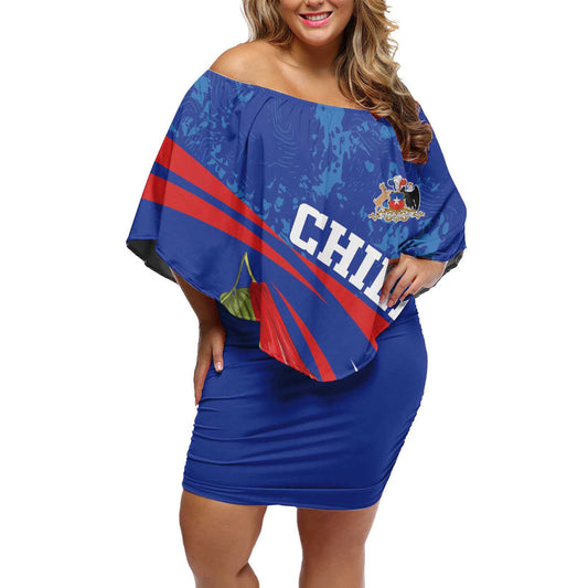 Custom Chile Lapageria With Grunge Style Off Shoulder Short Dress