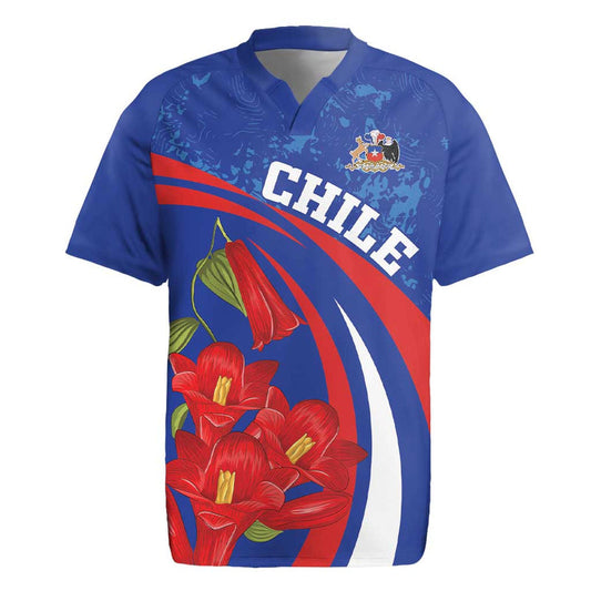 Custom Chile Lapageria With Grunge Style Rugby Jersey