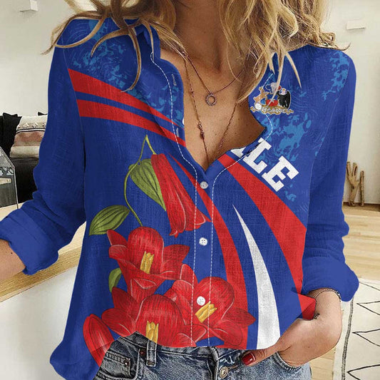 Custom Chile Lapageria With Grunge Style Women Casual Shirt