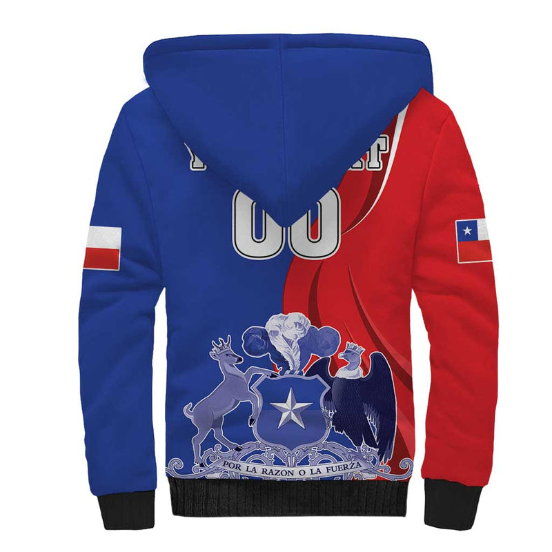 Custom Chile Independence Day Lapageria Flower With Coat Of Arms Sherpa Hoodie
