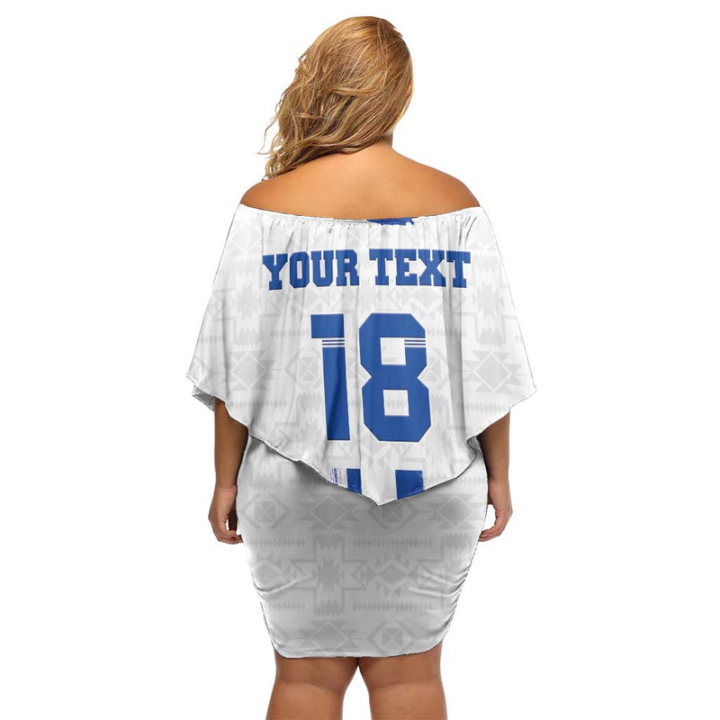 Custom El Salvador Football La Selecta Sporty Style Off Shoulder Short Dress