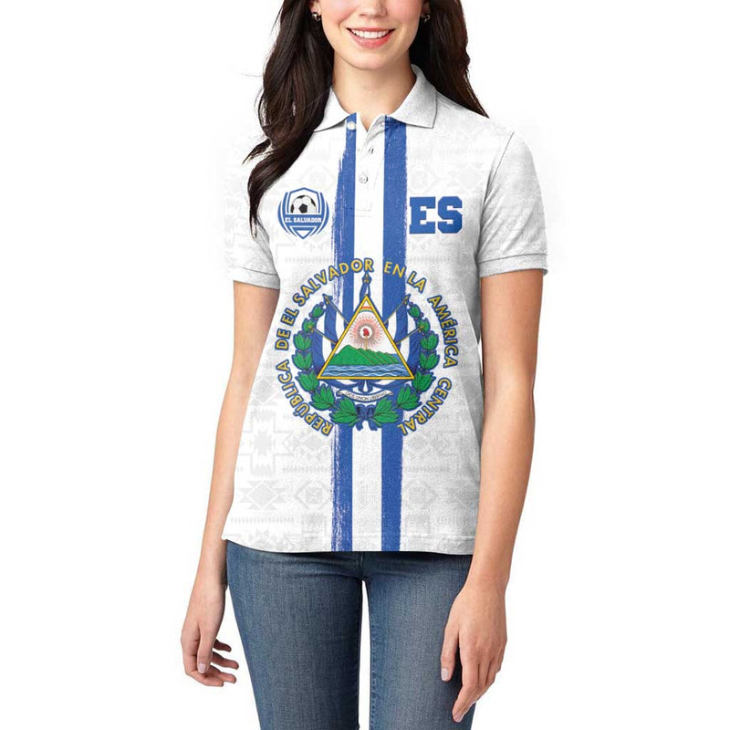 Custom El Salvador Football La Selecta Sporty Style Women Polo Shirt