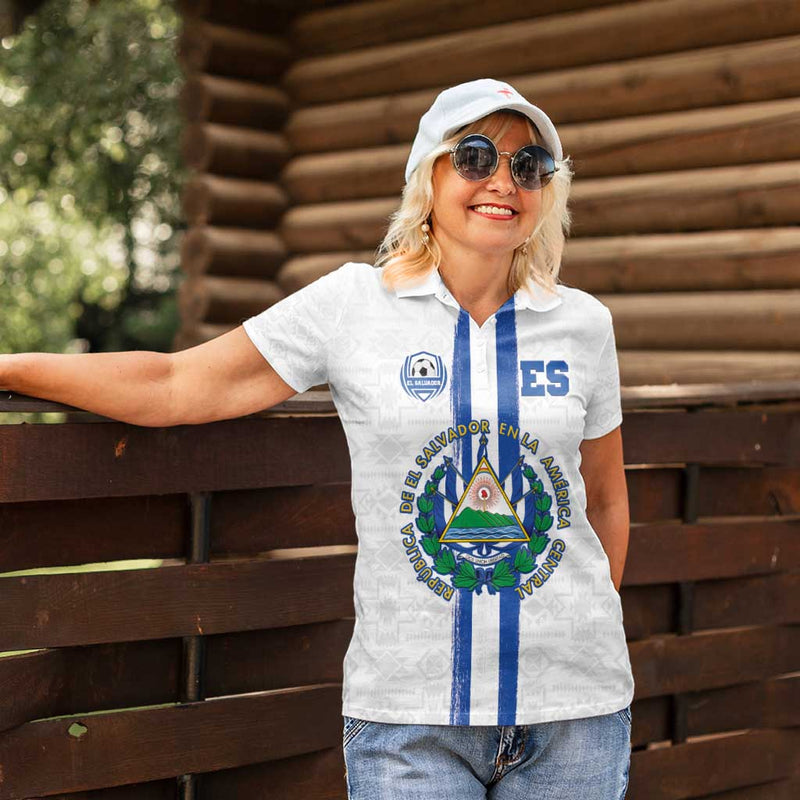 Custom El Salvador Football La Selecta Sporty Style Women Polo Shirt