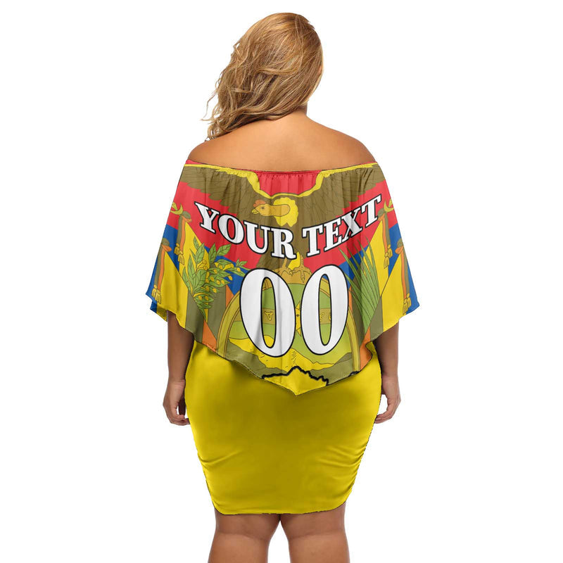 Custom Ecuador Independence Day 1809 Monumento A La Independencia Off Shoulder Short Dress