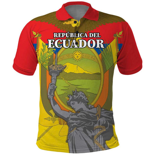 Custom Ecuador Independence Day 1809 Monumento a la Independencia Polo Shirt