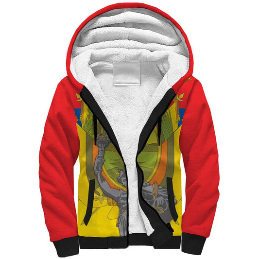 Custom Ecuador Independence Day 1809 Monumento a la Independencia Sherpa Hoodie