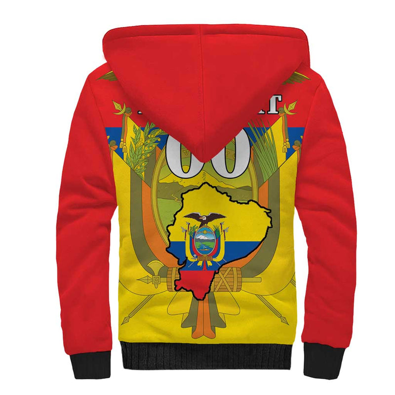 Custom Ecuador Independence Day 1809 Monumento a la Independencia Sherpa Hoodie