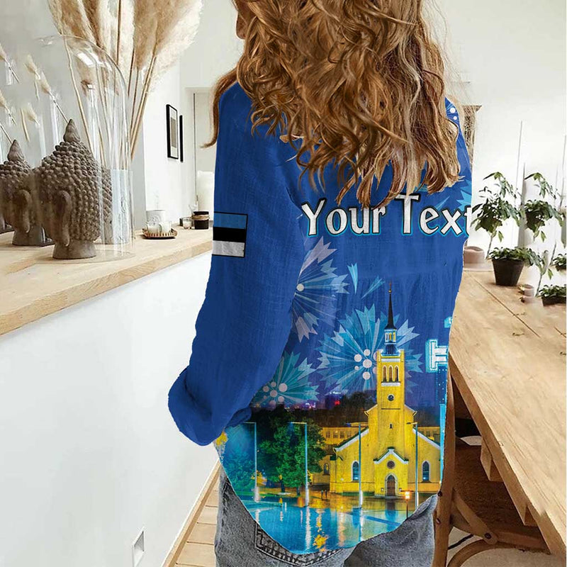 Estonian Restoration of Independence Freedom Square Tallinn Capital Women Casual Shirt