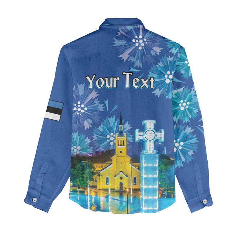Estonian Restoration of Independence Freedom Square Tallinn Capital Women Casual Shirt