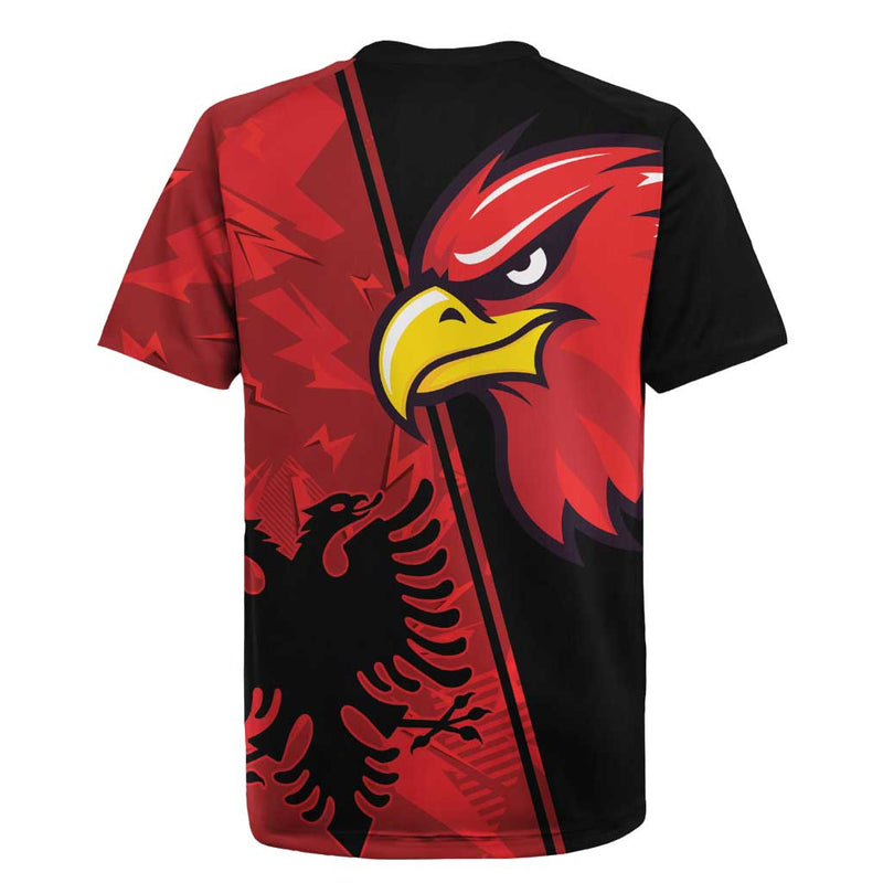 Albania Eagle National Emblem Grunge Pattern Rugby Jersey