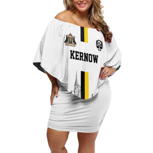 Custom Cornwall Football Mont Saint Michel Off Shoulder Short Dress