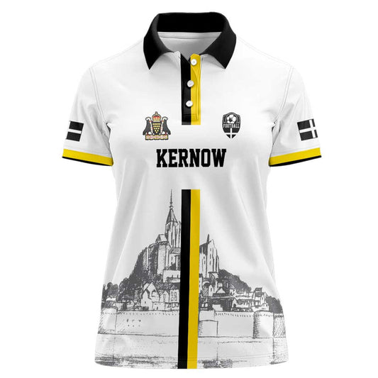 Custom Cornwall Football Mont Saint Michel Women Polo Shirt