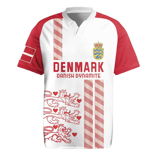 Custom Denmark Football Danish Dynamite White Version Rugby Jersey