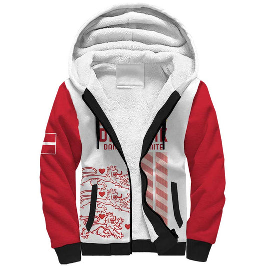 Custom Denmark Football Danish Dynamite White Version Sherpa Hoodie