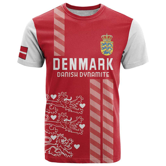 Custom Denmark Football Danish Dynamite Red Version T Shirt