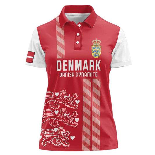 Custom Denmark Football Danish Dynamite Red Version Women Polo Shirt