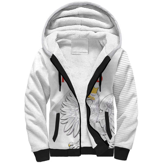 Custom Poland Football Bialo-Czerwoni Go Champion Sherpa Hoodie
